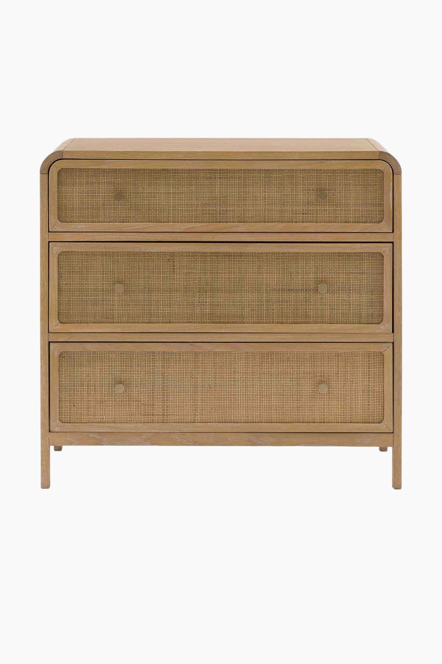 Wooden Rattan 3 Drawer Chest - Natural