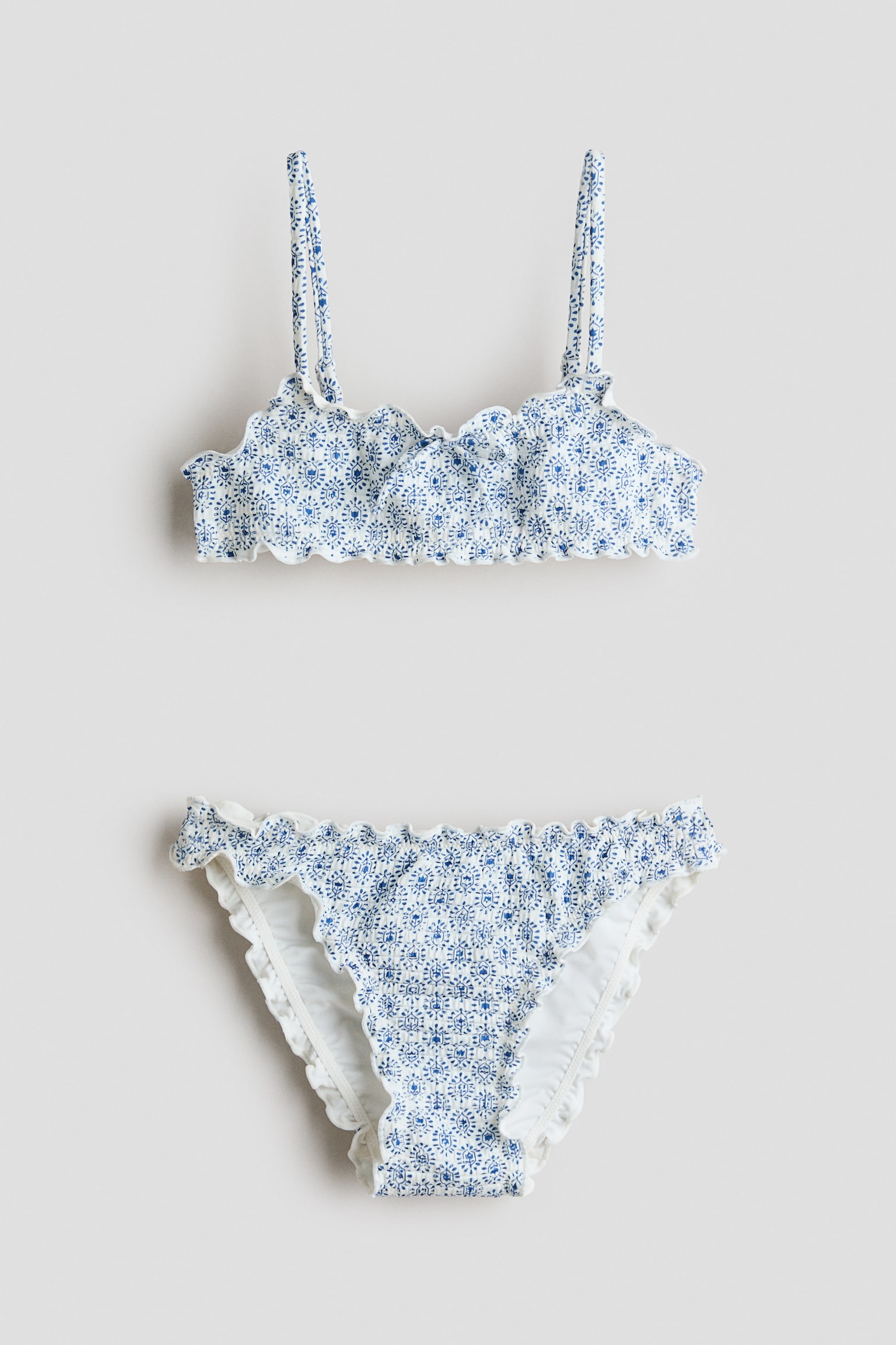 Overlockad bikini - Blå/Blommig/Rosa/Blommig/Gul