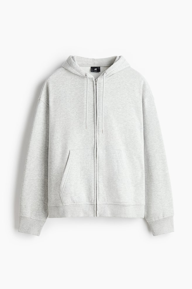 Loose-Fit Hooded Jacket - Gray melange/Black/Light gray/Cream/Beige/Dark gray/Khaki green/Dark gray - 1