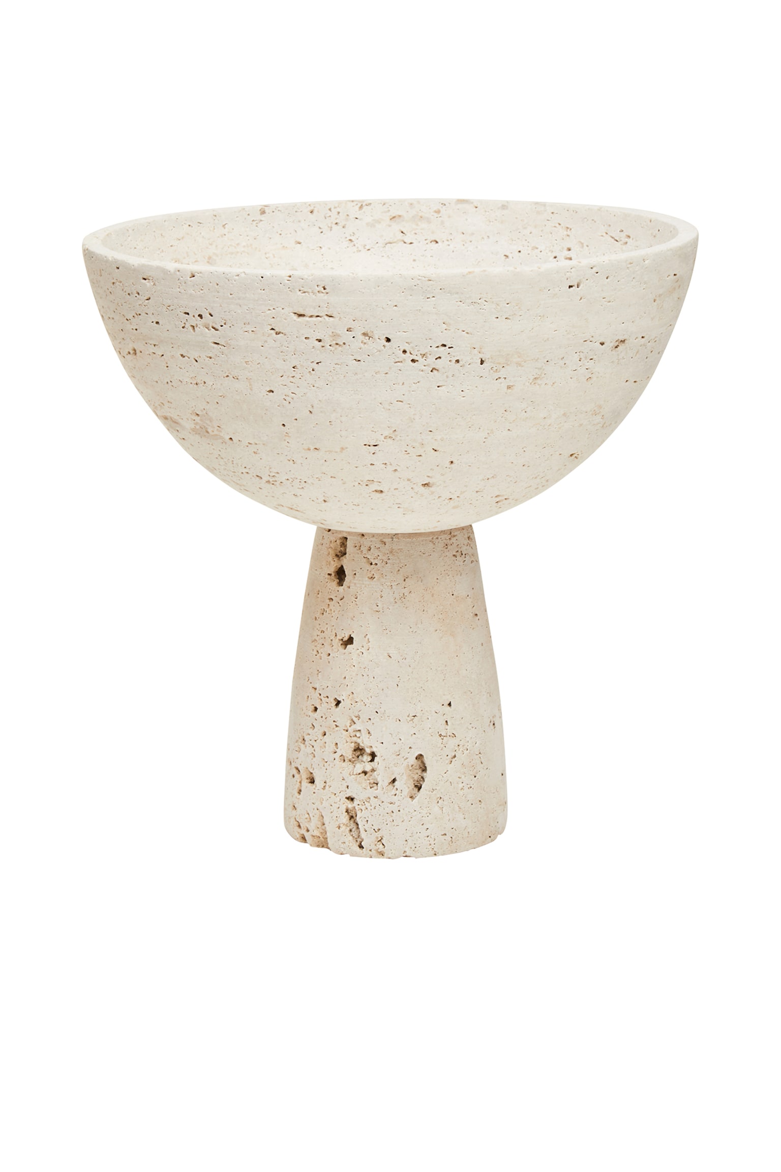 Tibor Travertine Pedestal Bowl - Natural