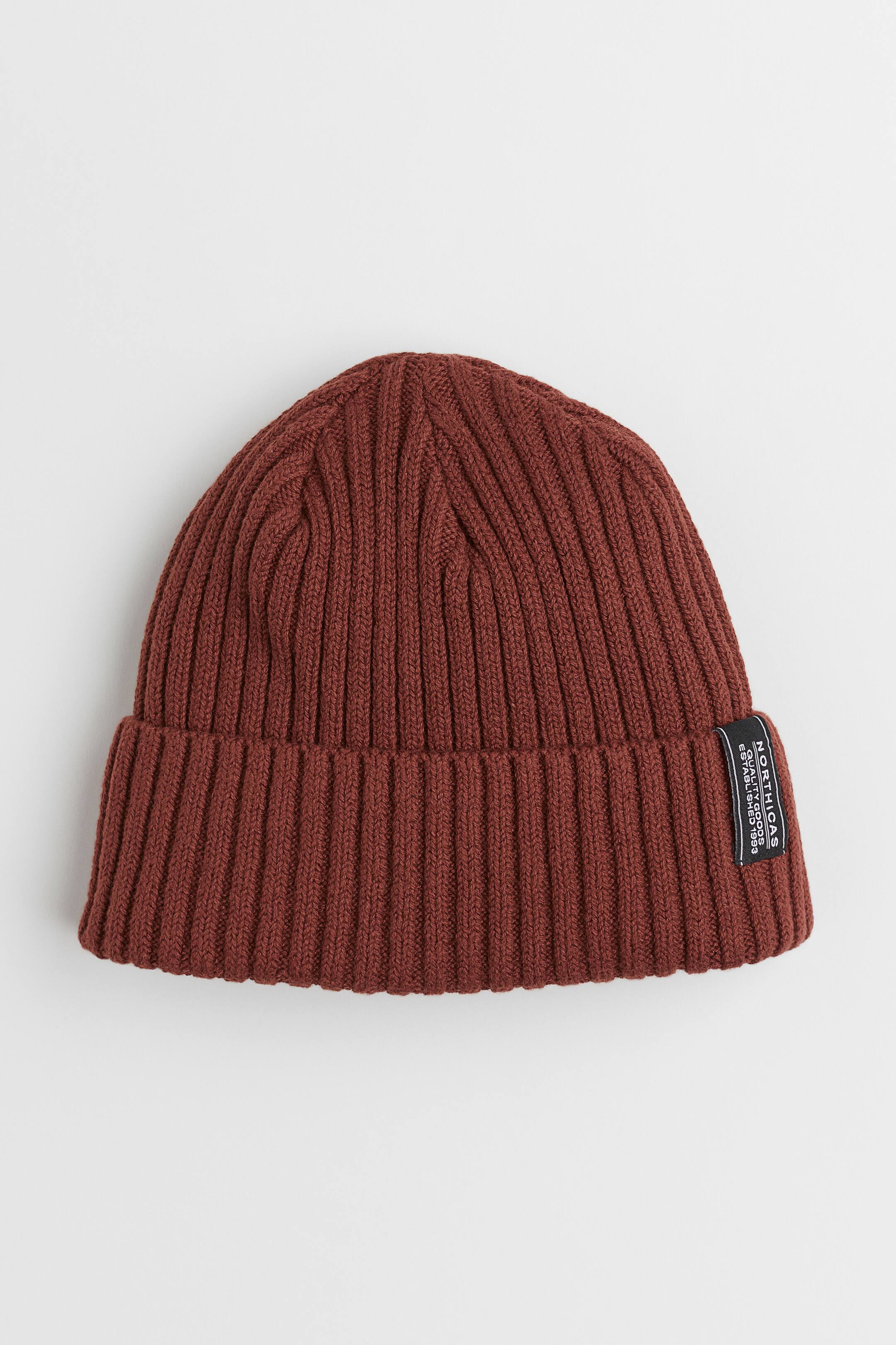 View larger image: Rib-knit hat - Rust brown - Men | H&M 1