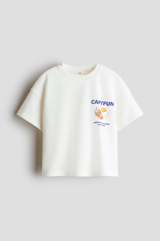 T-Shirt with Printed Motif - Cream/CapyFun/Cream/CapyFun - 1