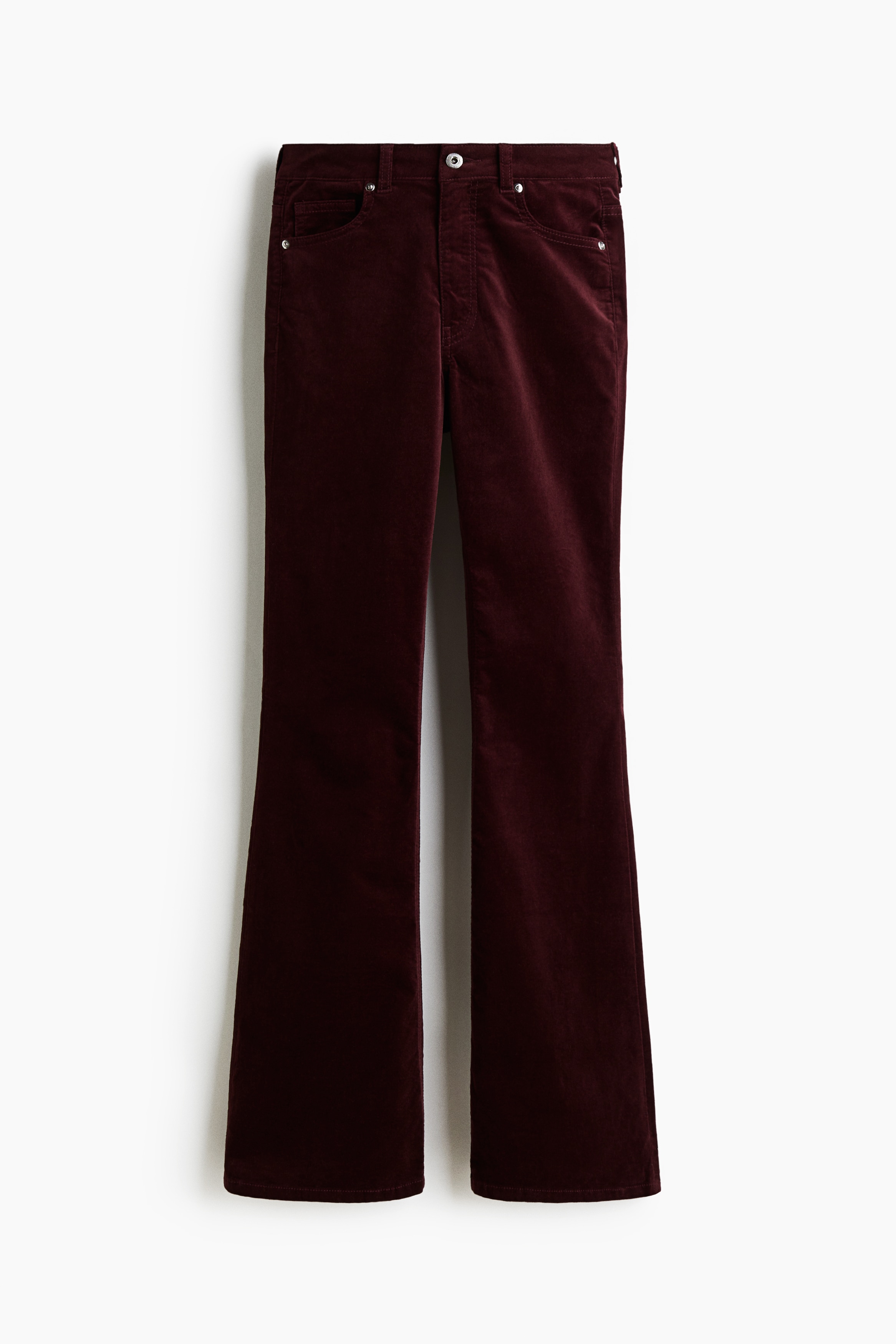 Flared corduroy trousers - Bordeaux/Blu navy