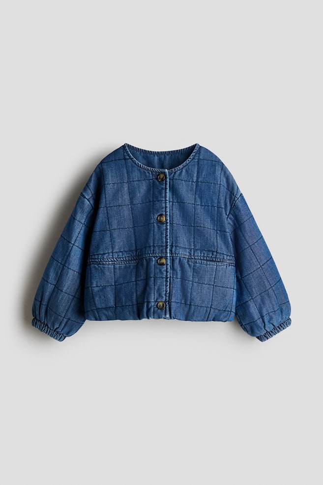 Quilted denim jacket - Dark denim blue - 1