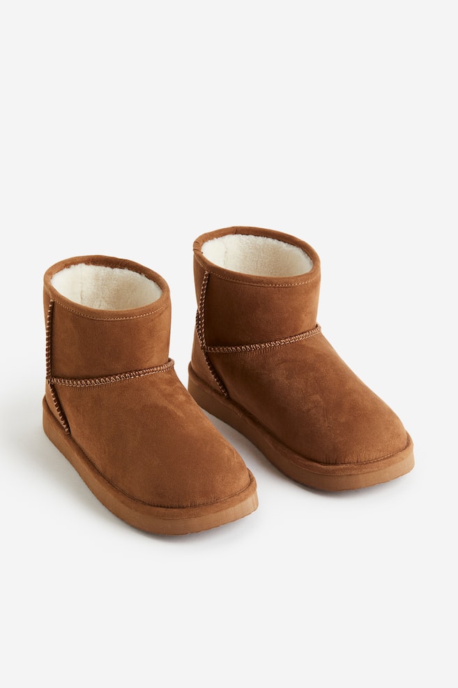 Støvler med varmt for - Mørk beige/Sort - 2