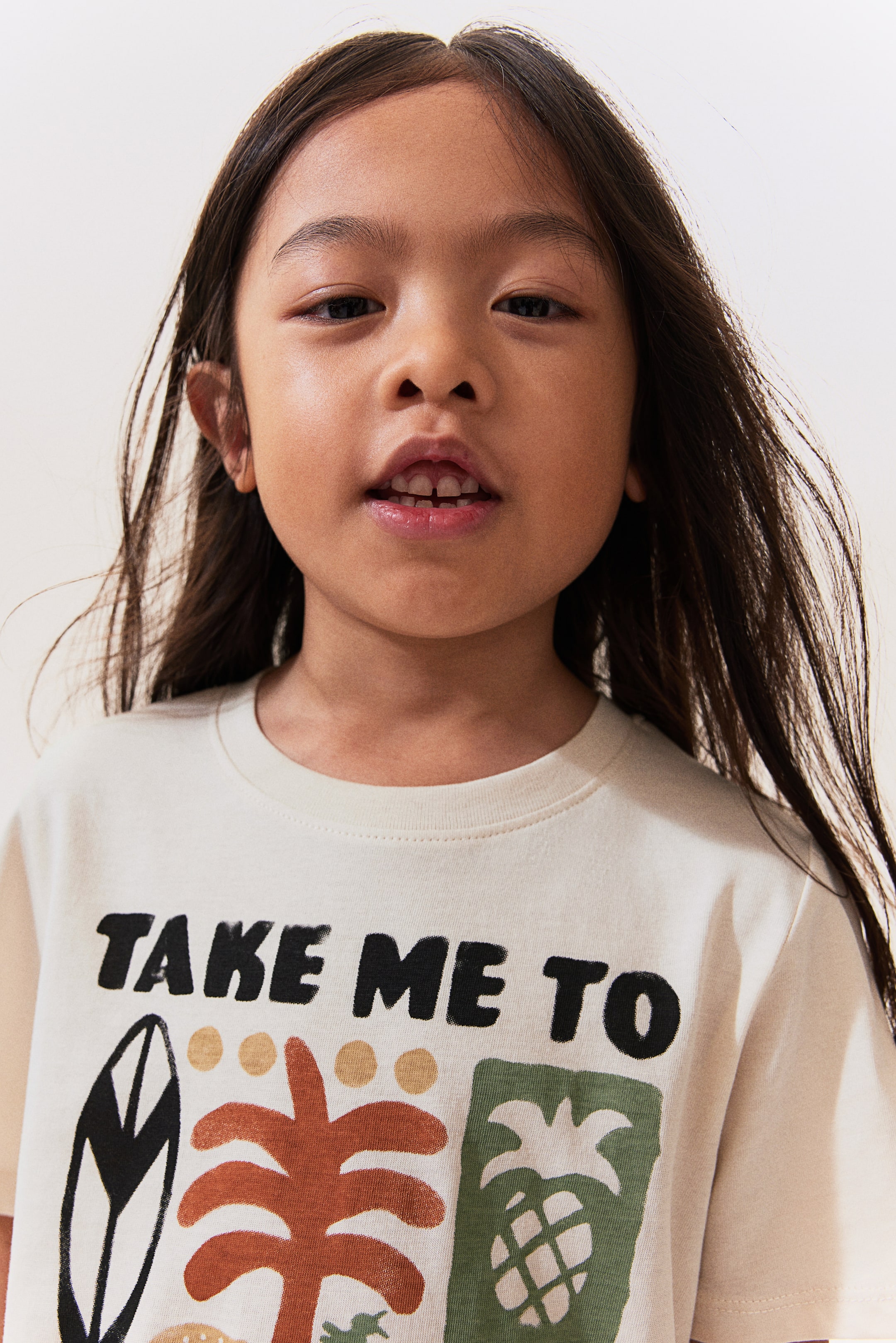 Printed T-shirt - Natural white/Happy Days - Kids | H&M US