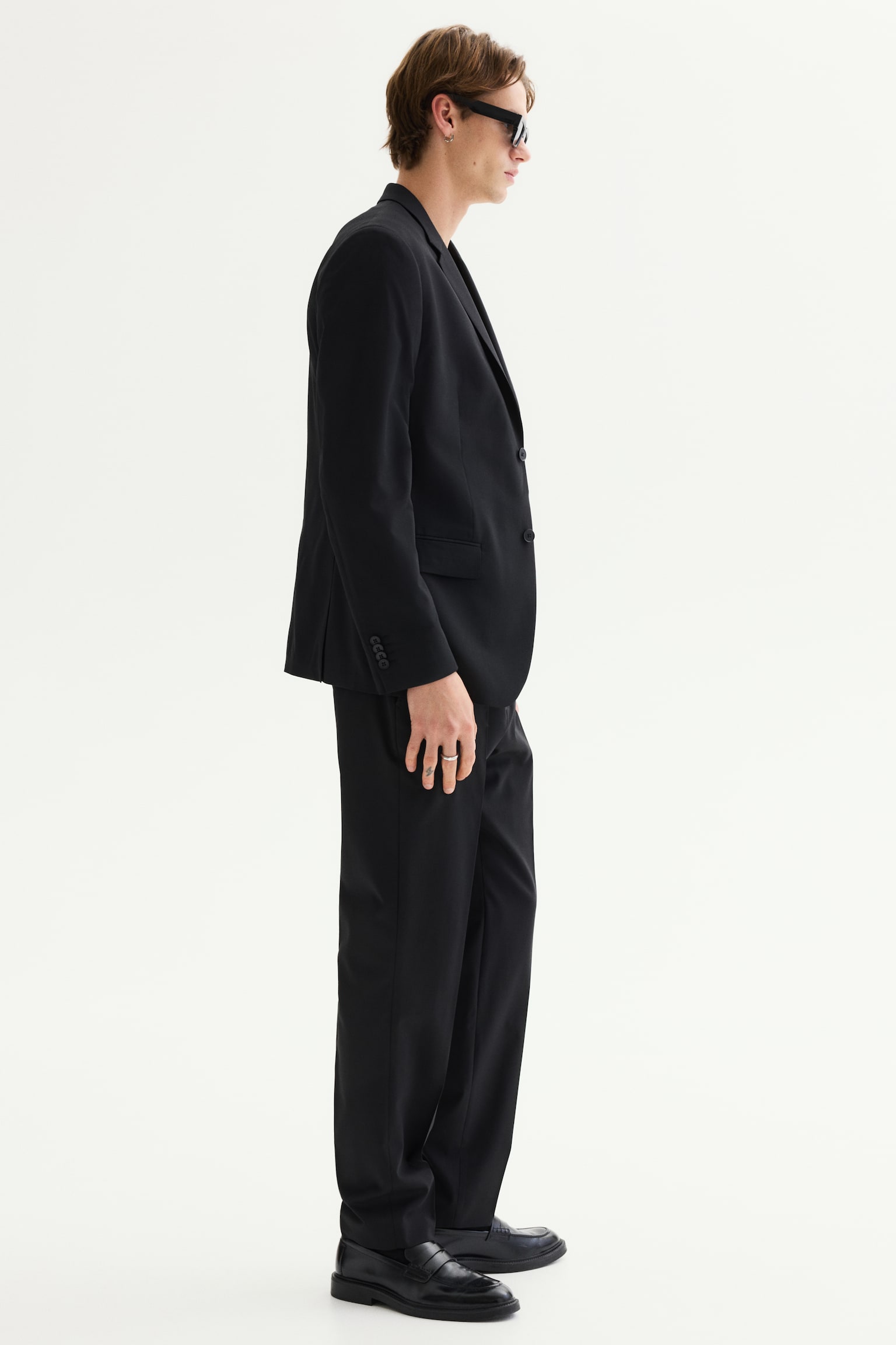 Slim Fit Wool-blend jacket - Black/Dark grey/Navy blue - 5