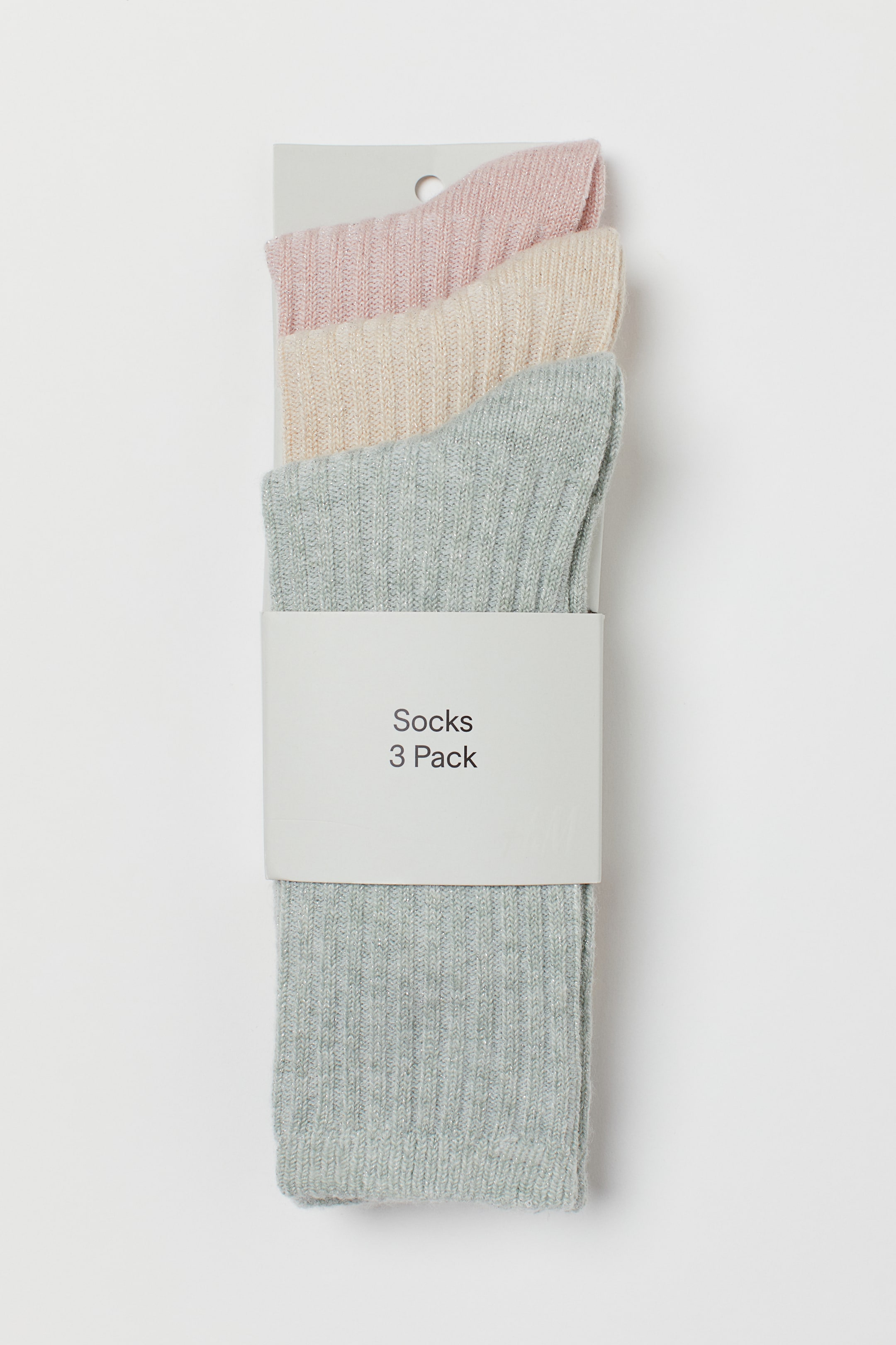 View larger image: 3-pack socks - Light pink/Glittery - Ladies | H&M GB 1