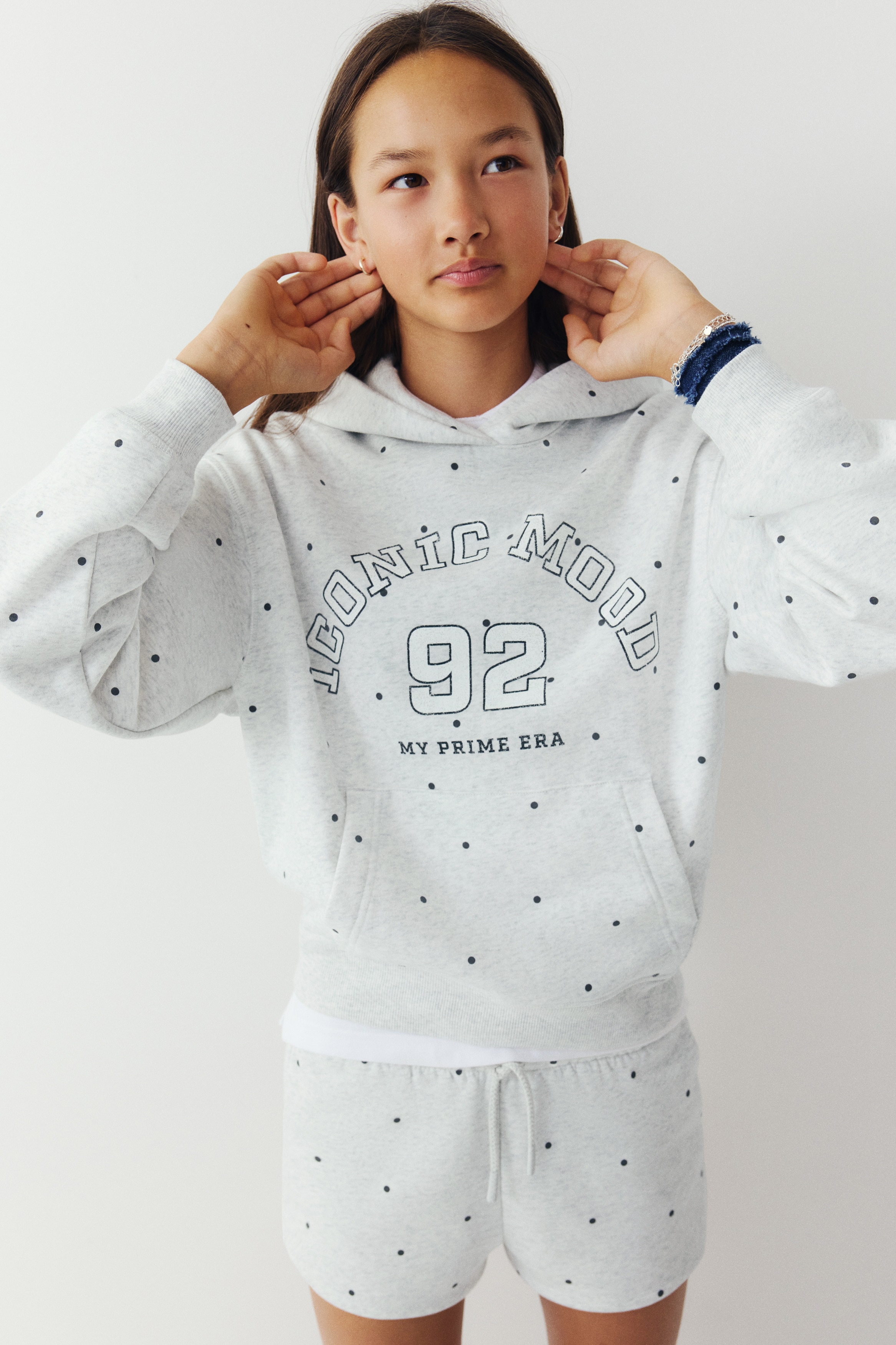 Oversized printed hoodie - 淺灰混色/Iconic Mood/象牙色/Le Weekend