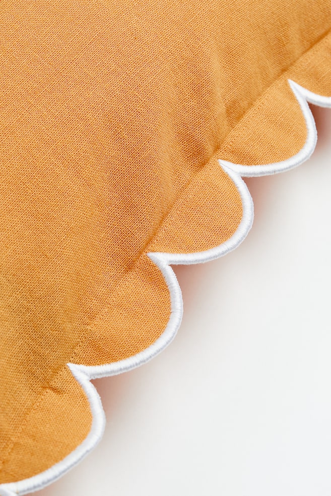 Linen-blend cushion cover - Yellow/Beige - 3