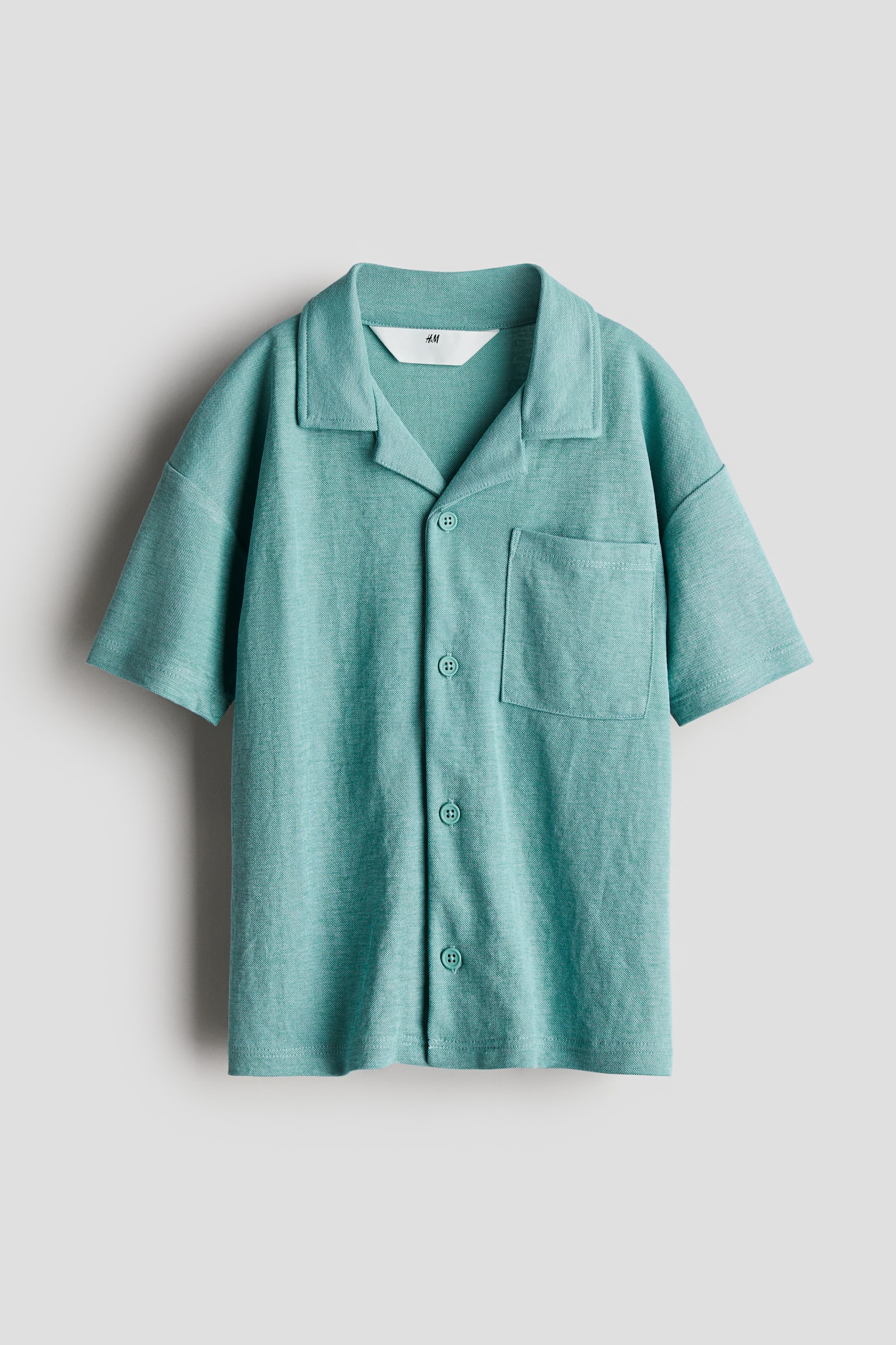 Piqué resort shirt - Turquoise - 1