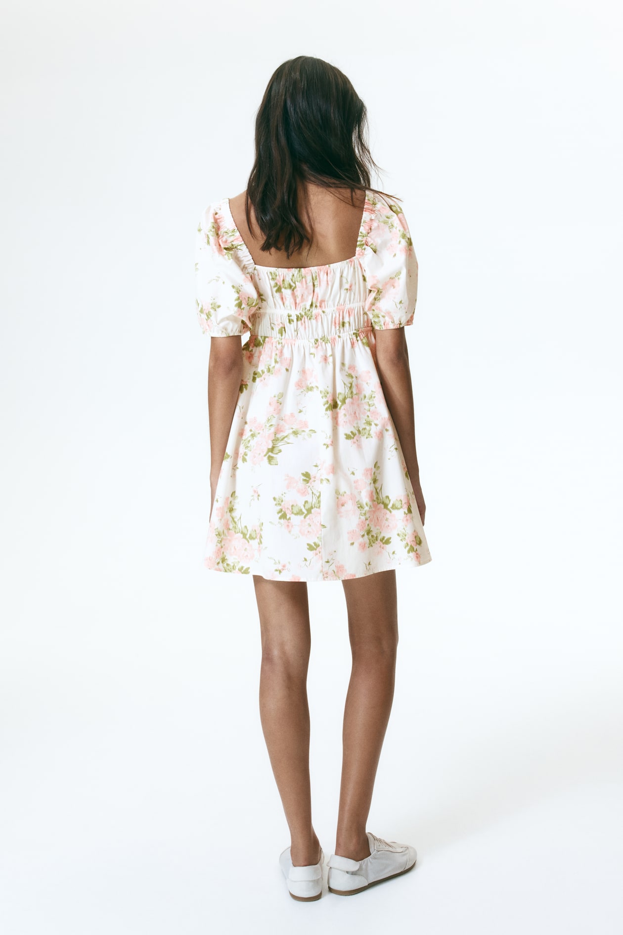 Puff-Sleeved Poplin Dress - image 4