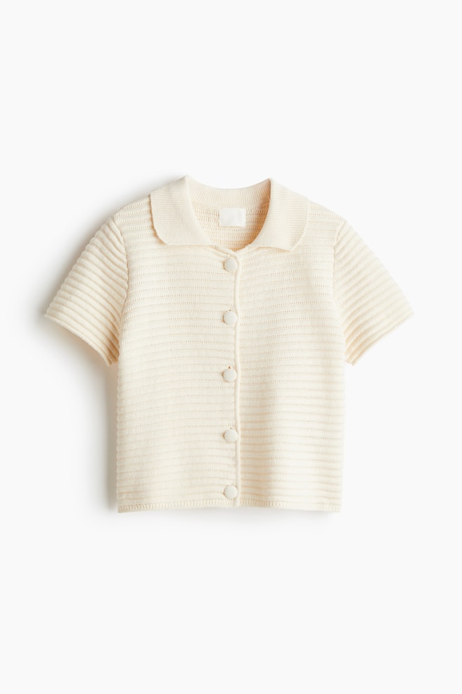 Gilet avec col - Crème - 1
