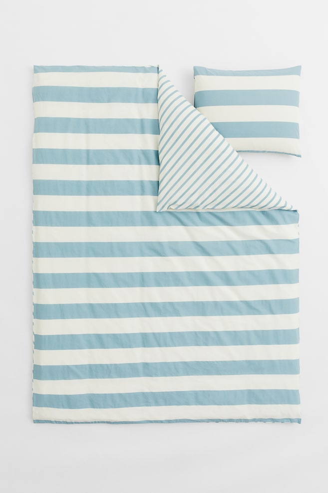 Enkelt sengesett - Blå/Hvit - 6