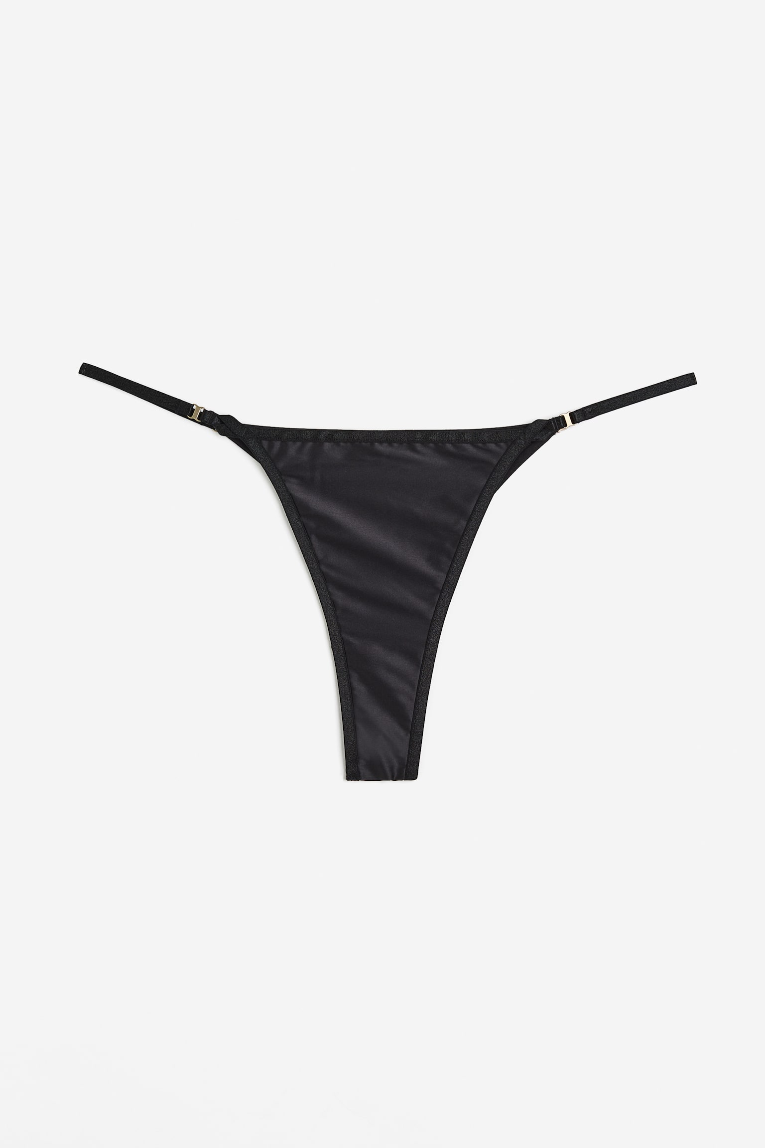 Satin tanga briefs - Black/Light grey - 1