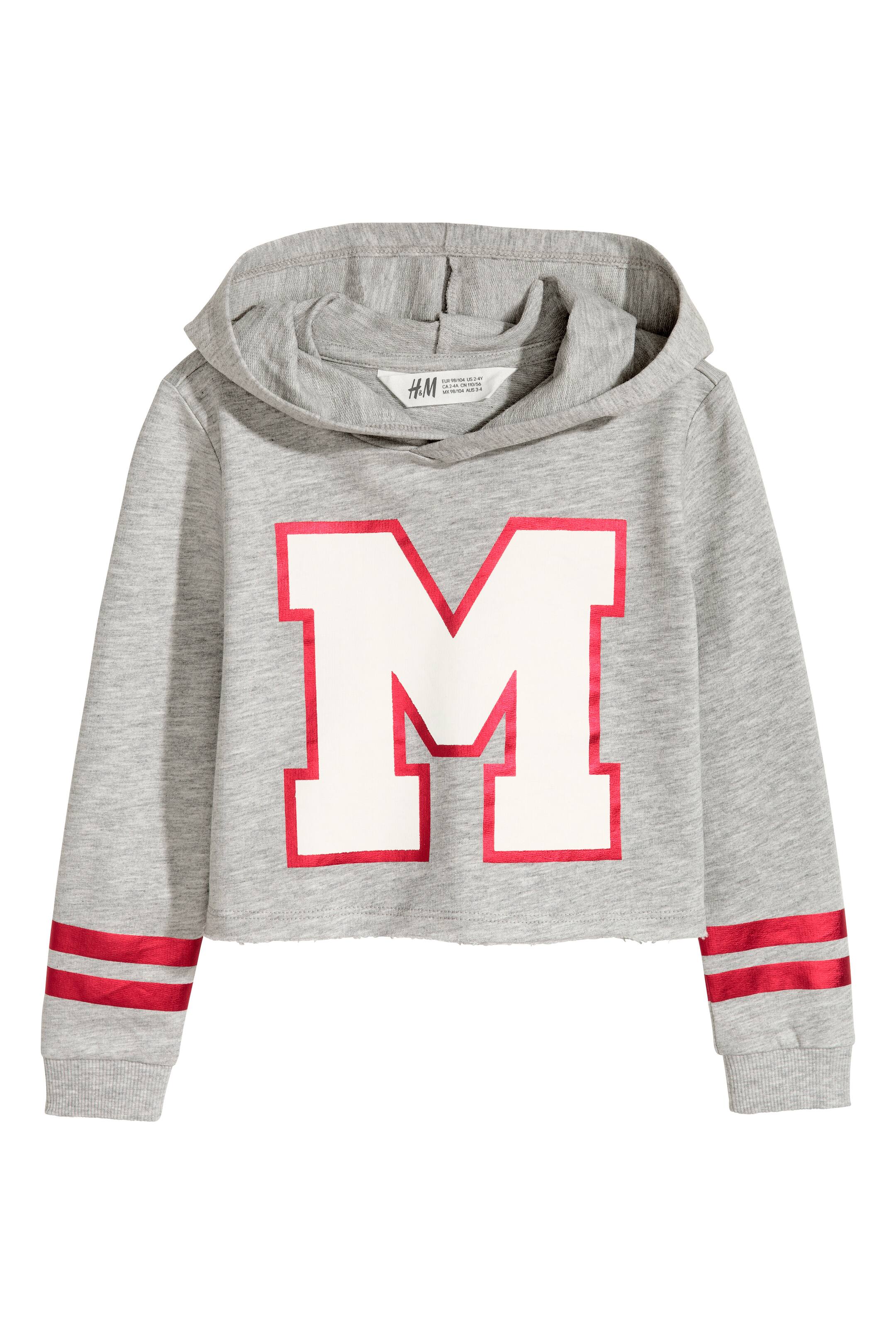 View larger image: Short Hoodie - Light gray melange - Kids | H&M CA 1