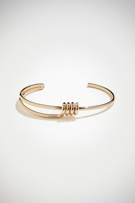 H&M Gold Metallic Fashion Sweater Cuffed - S main image 1