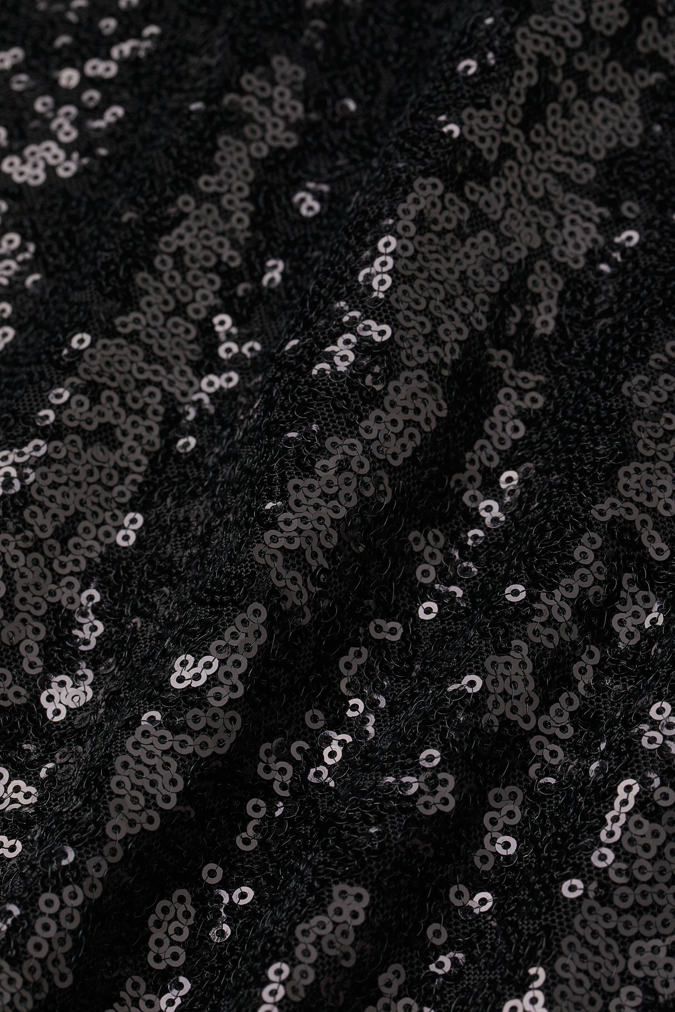 הצגת תמונה גדולה יותר: חולצת קרופ עם פאייטים - שחור - Ladies | H&M IL 2