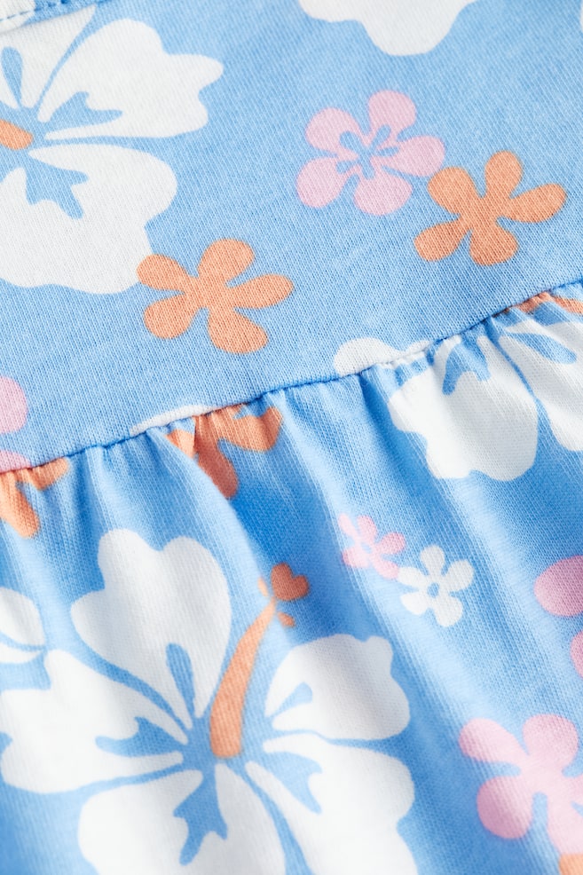 Top à bretelles fines en coton - Bleu clair/hibiscus/Orange clair - 3