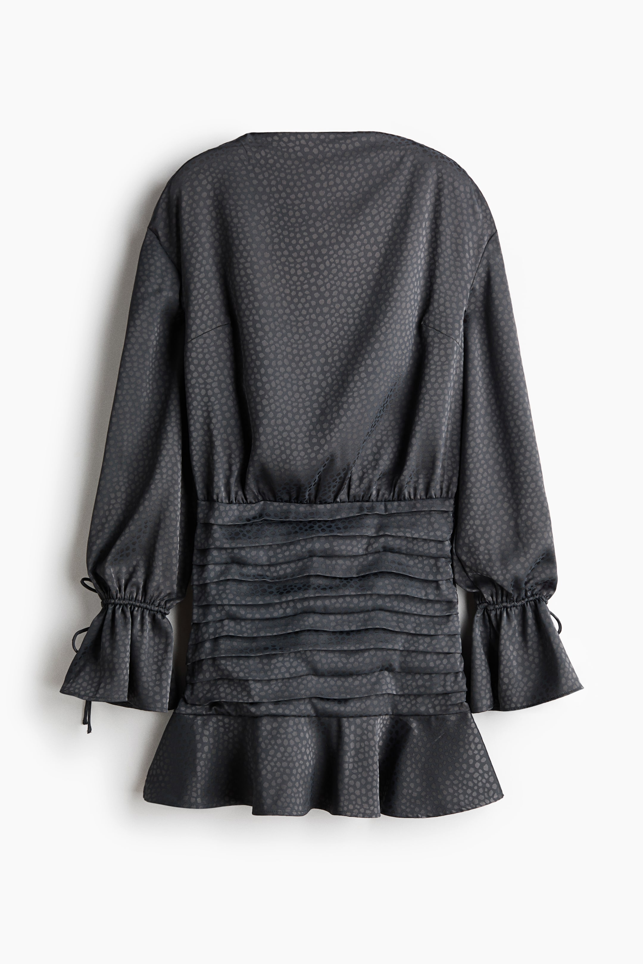 Pleated Boat-Neck Dress