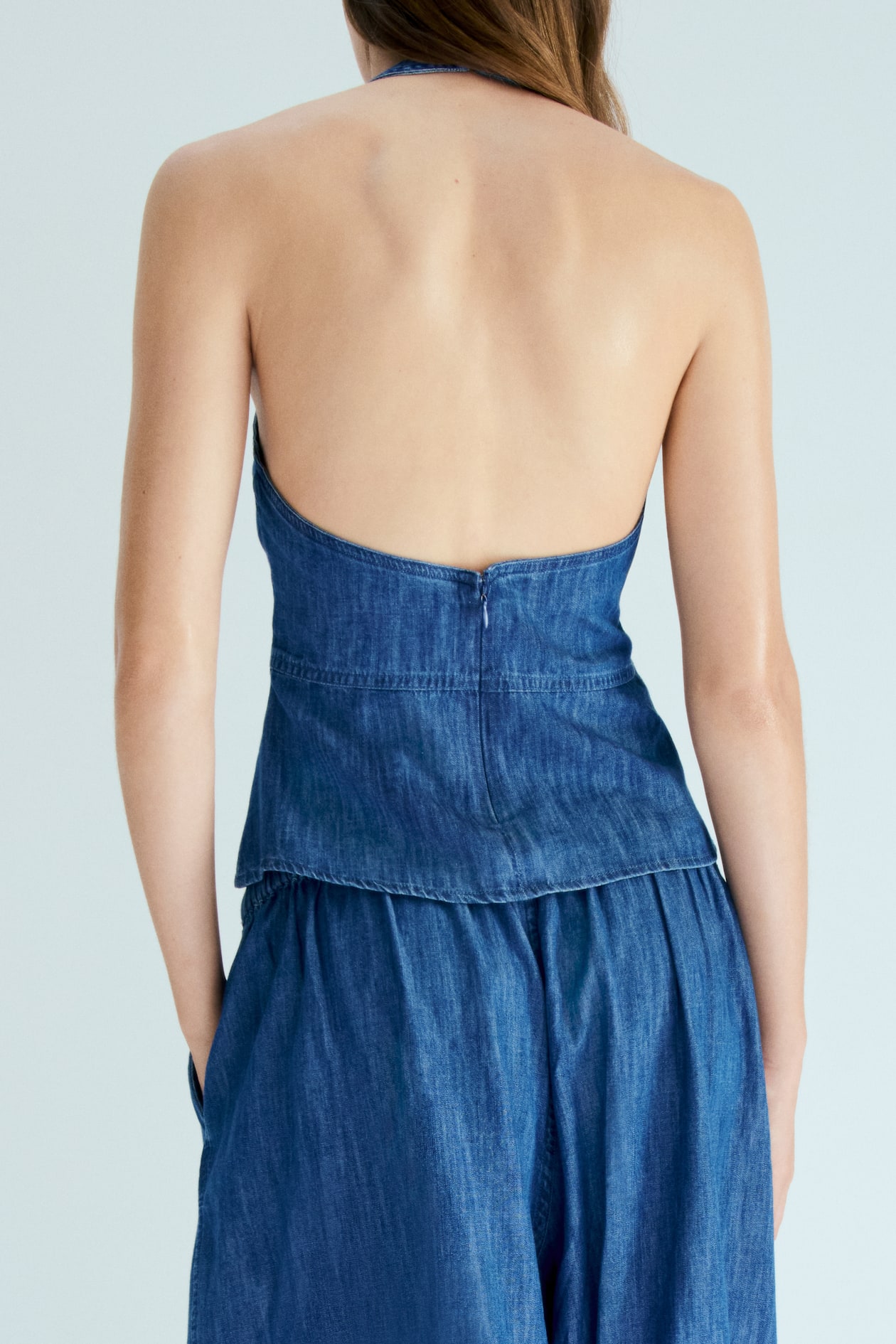 Denim Halterneck Top - image 4