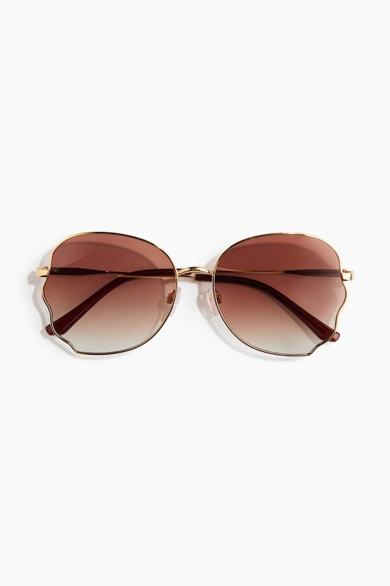 Женские солнцезащитные очки H&M Wavy-Detail Sunglasses, цвет: Золотой