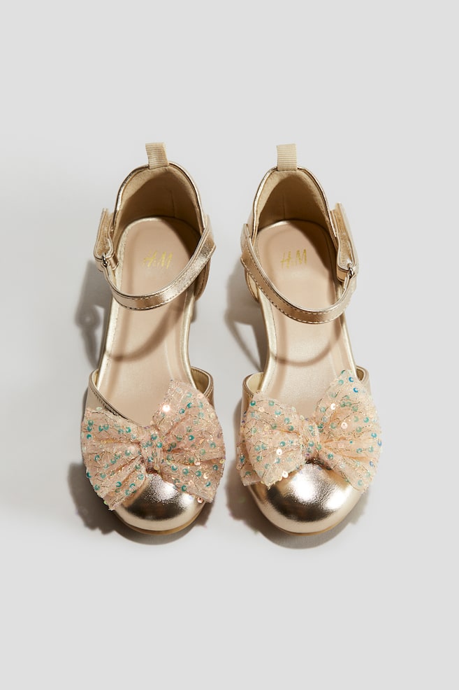 Zapatos con lazo - Dorado - 1