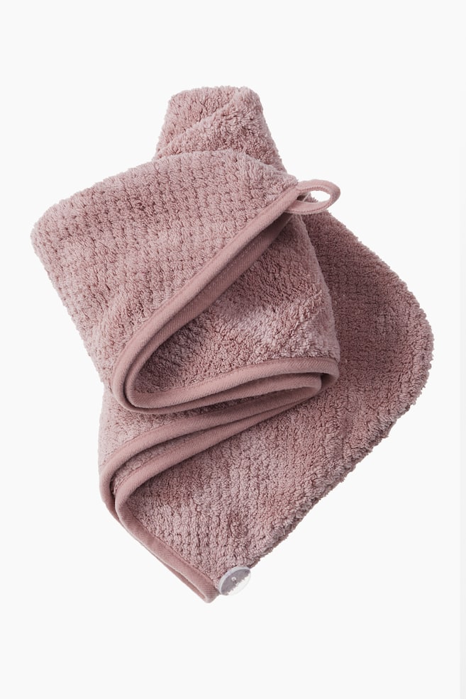 Hårhåndklæde i mikrofiber - Lys rosa/Hvid - 2