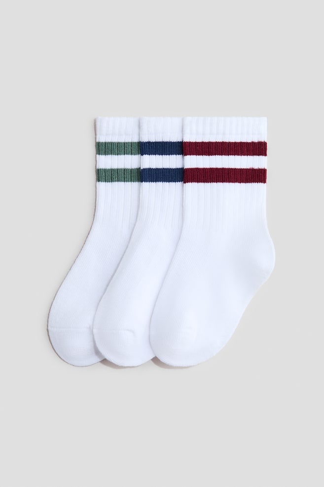 3-pack socks - White/Light pink/Yellow/White/Striped/Beige/Animals/White/Dark grey/White/Striped/Beige/Teddy bear/Light yellow/Light pink/Pink/Apples/Grey/Dogs/Light grey/Bears/Light grey/Light beige/Beige/Dog - 1