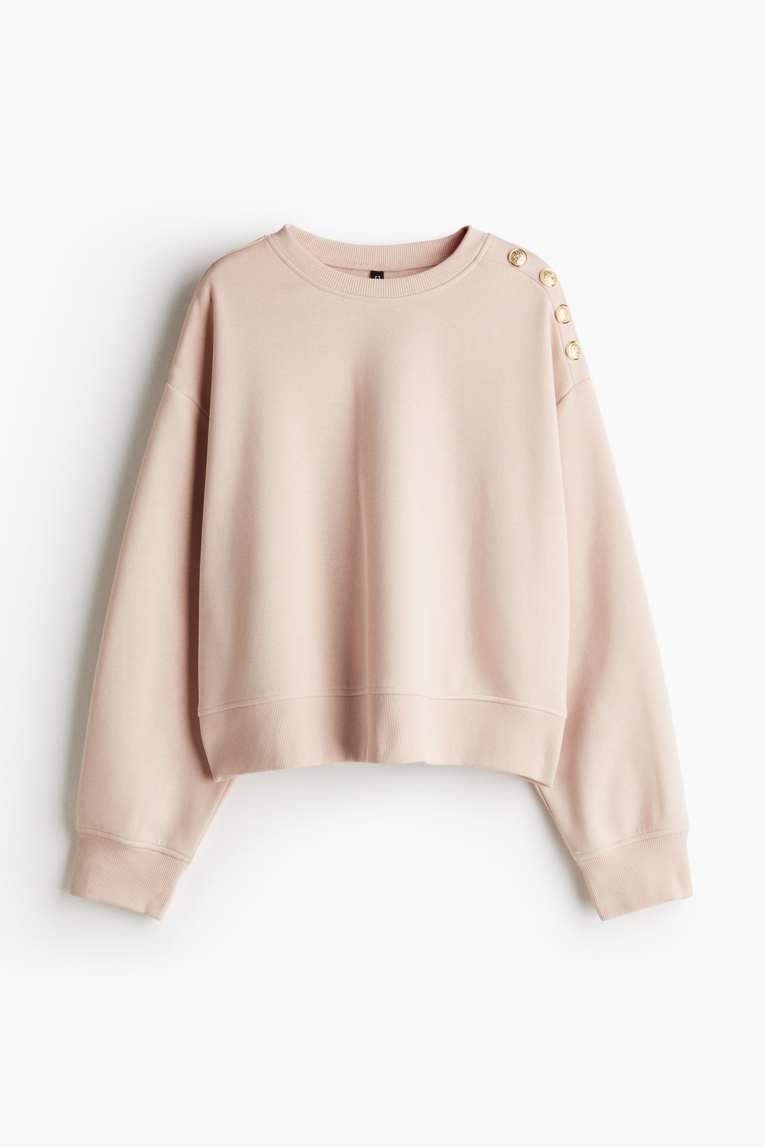 Button-detail sweatshirt - ライトダスティピンク/ブラック/クリーム／Café de la Mairie - 2