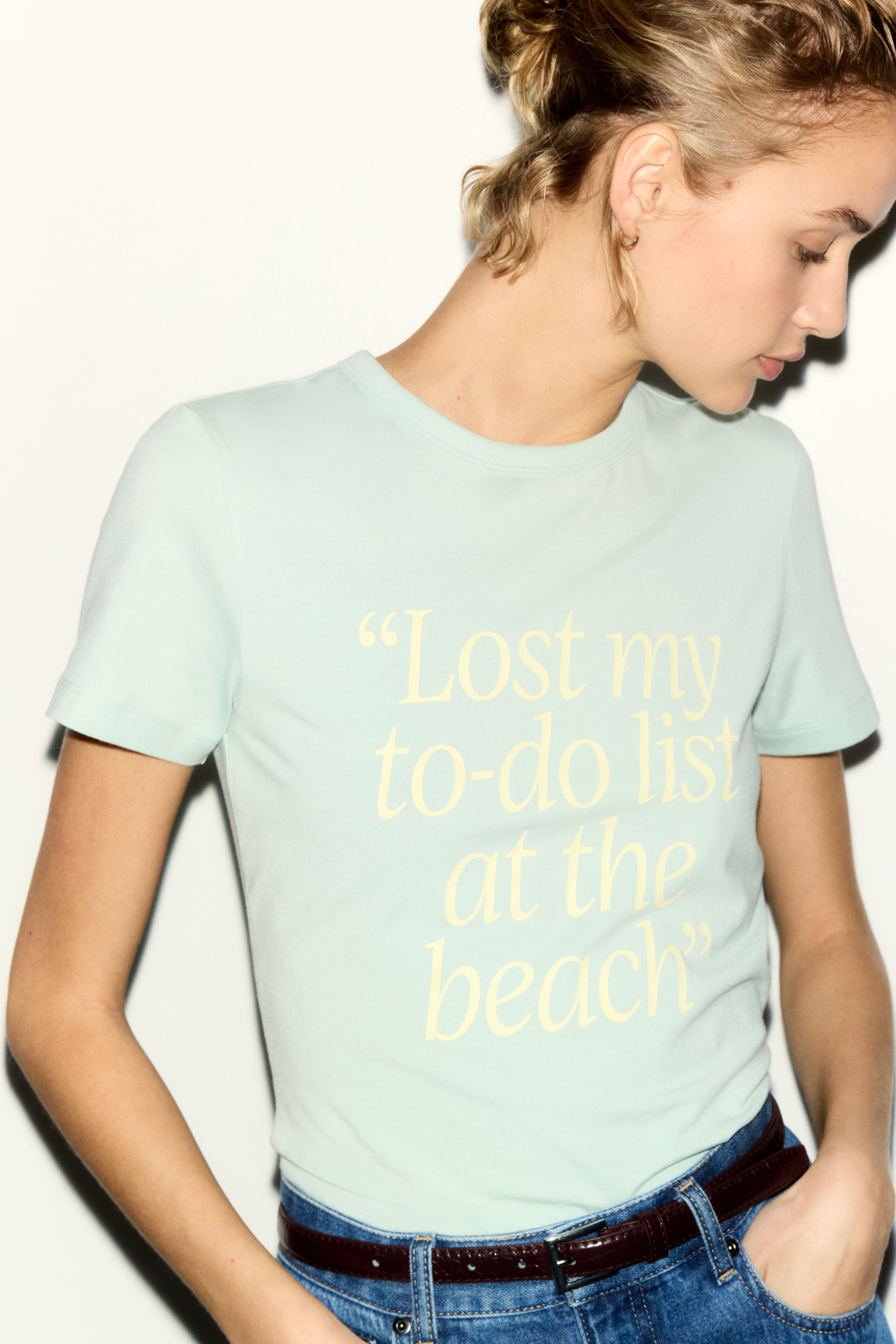 TRICOU DIN AMESTEC DE VISCOZĂ CU IMPRIMEU