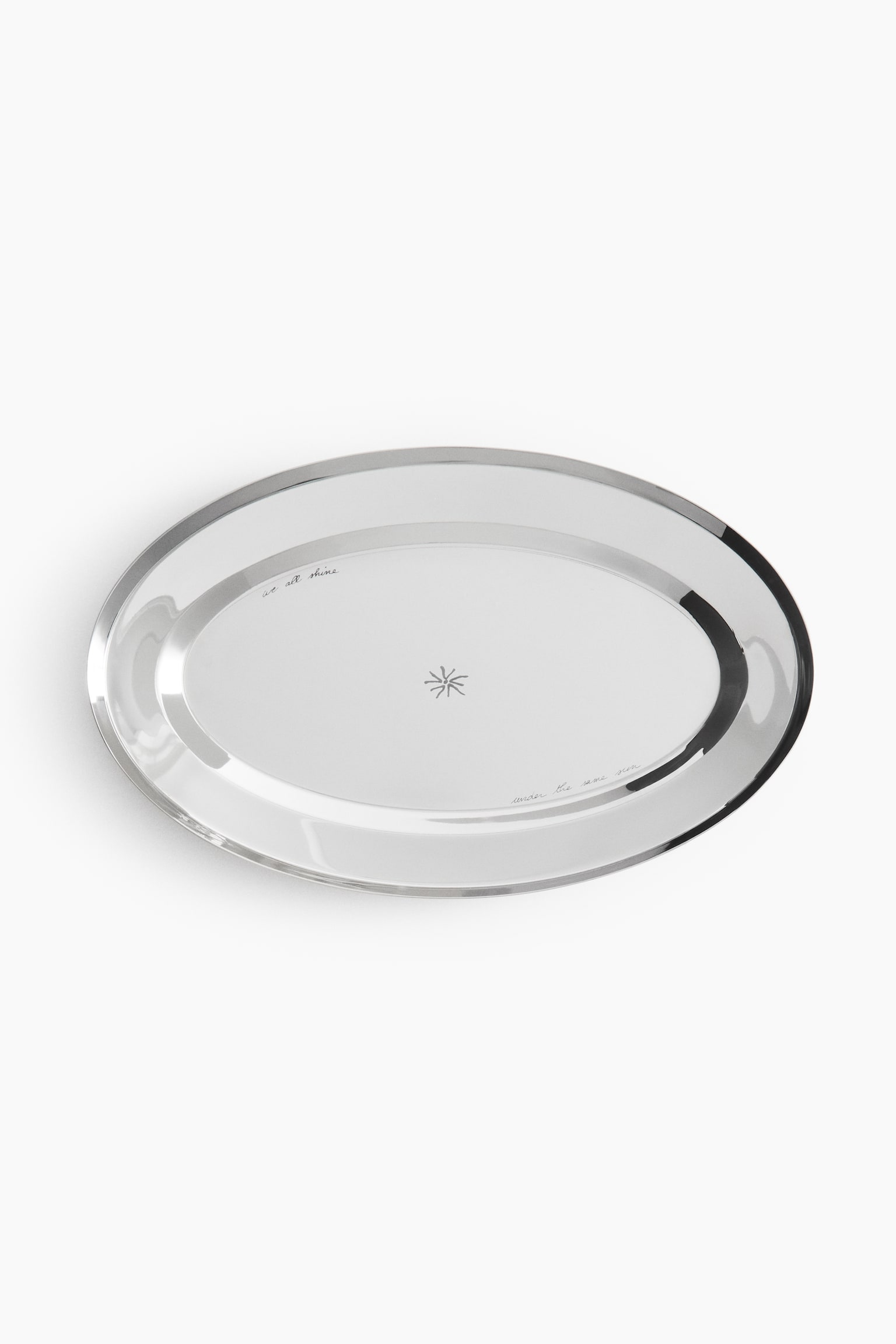 Engraved Serving Tray - Silver-colored/sun - 1