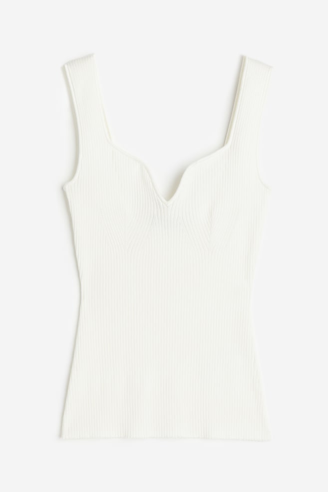 Rib-knit vest top - White/Black/Green/Greige - 2