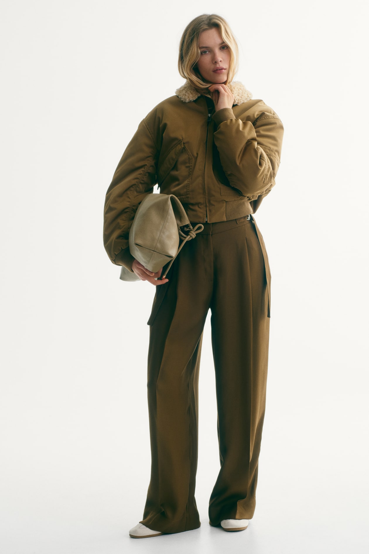 Wide-Leg Pants with Belt Detail - image 2