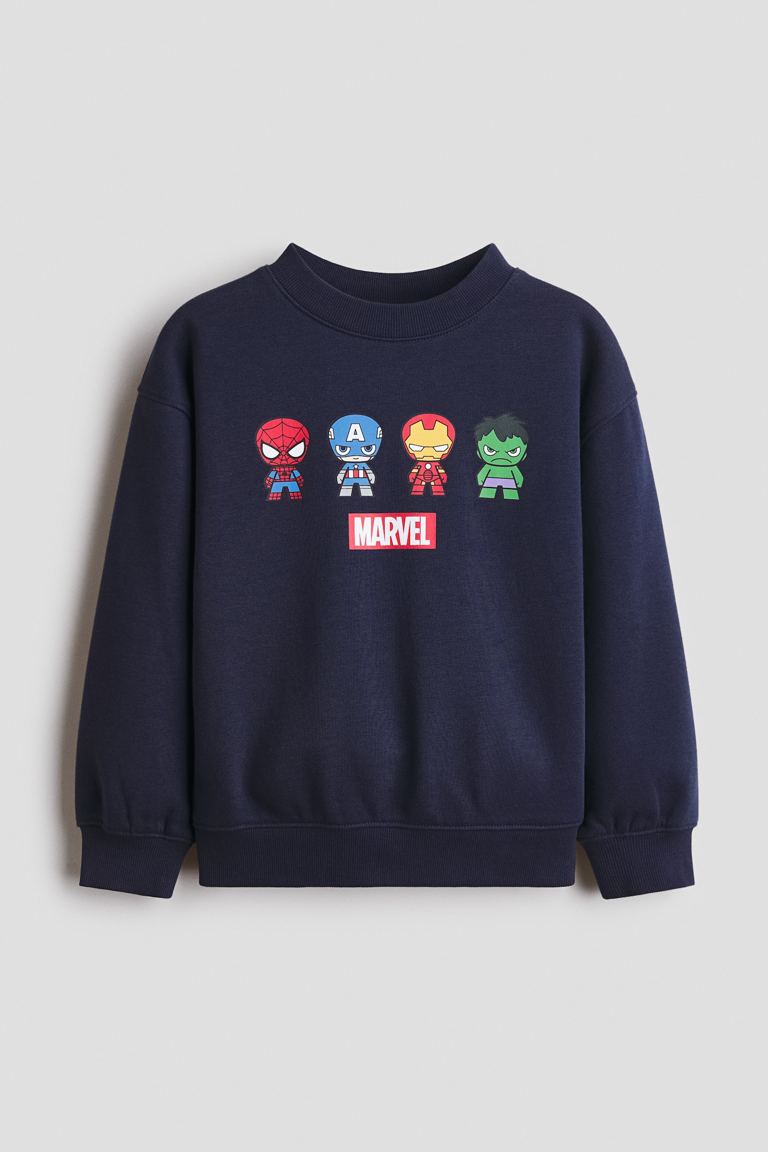 Printed brushed-inside sweatshirt - Marineblå/Marvel Comics/Mørkegrøn/Minecraft/Mørk turkis/Biler/Mørkebrun/Nuser/Mørkerød/Spider-Man/Creme/Pokémon