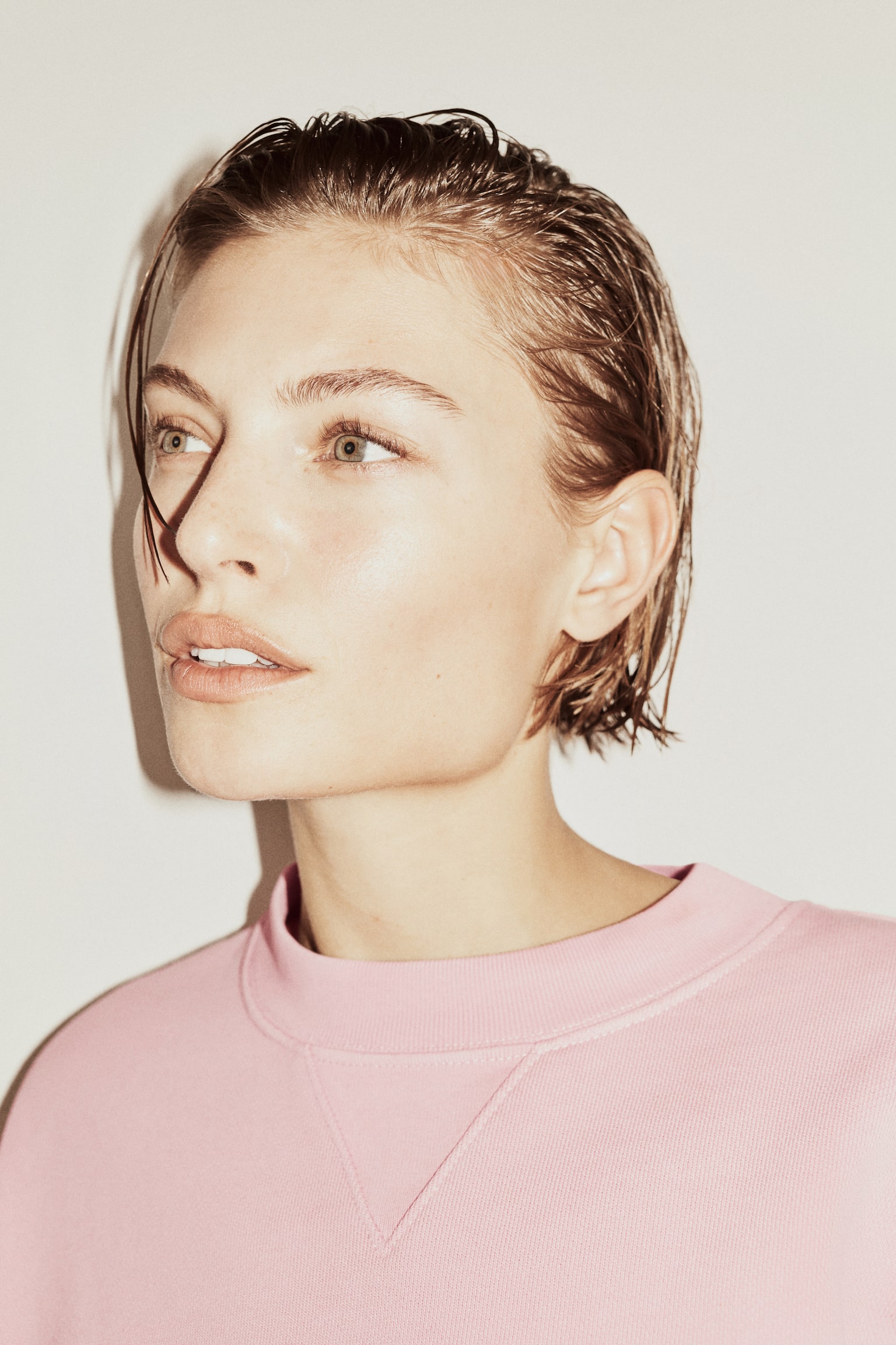 Cotton sweatshirt - Pink/Mole/Light yellow - 4