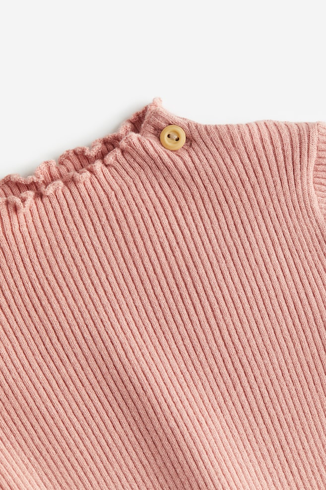 2-piece rib-knit set - Pink/Beige marl/Dusty turquoise - 2
