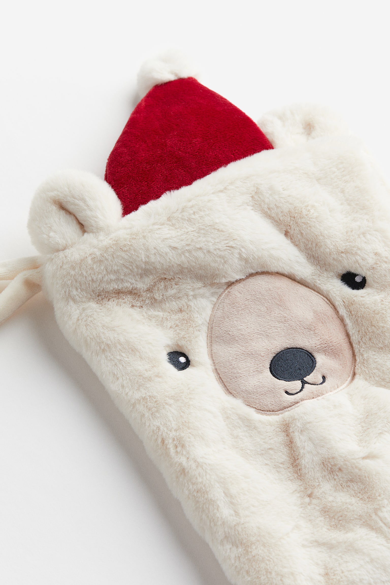 Pile Christmas stocking - White/Bear - 3