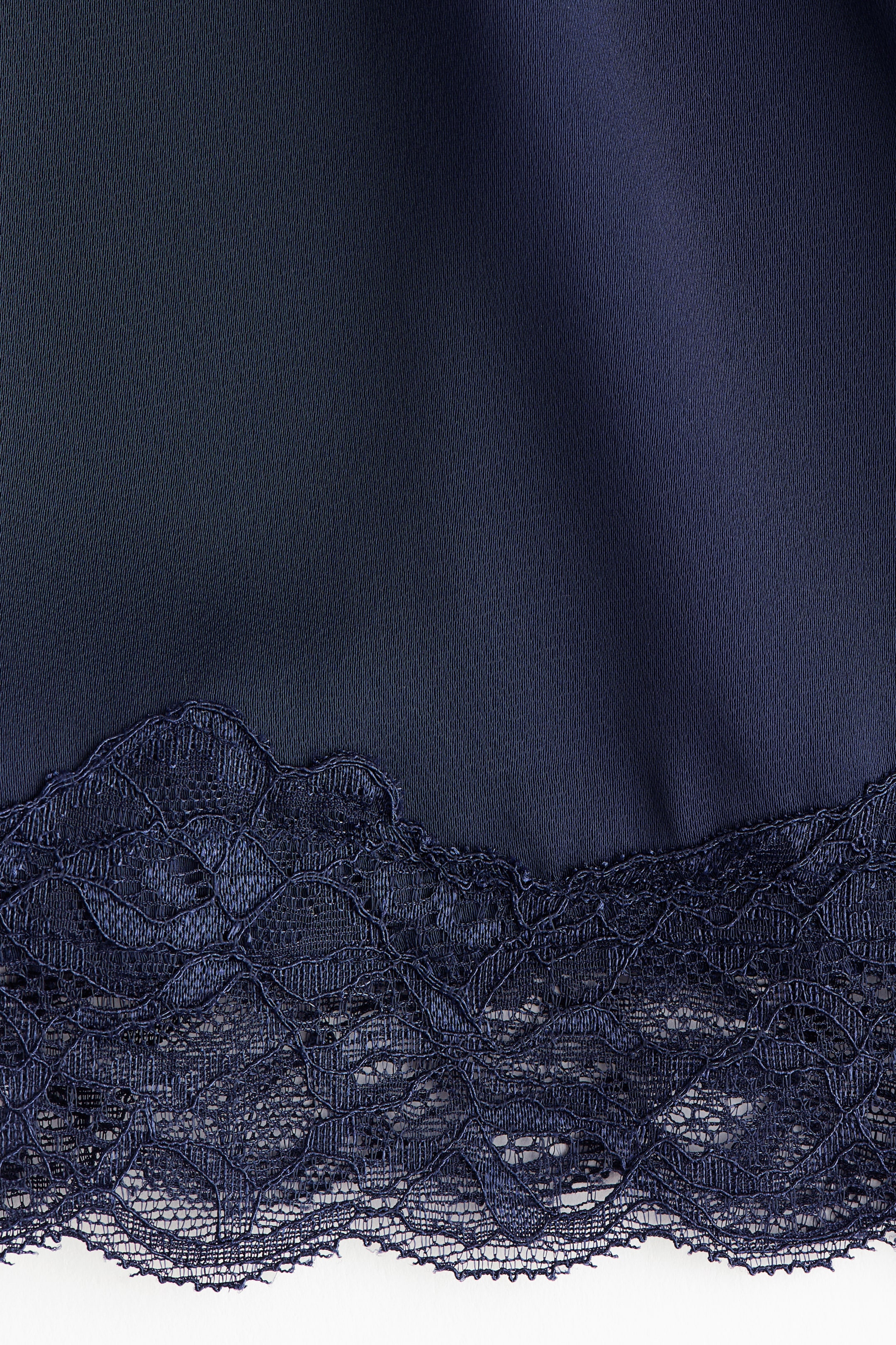 Lace-Trimmed Satin Shorts