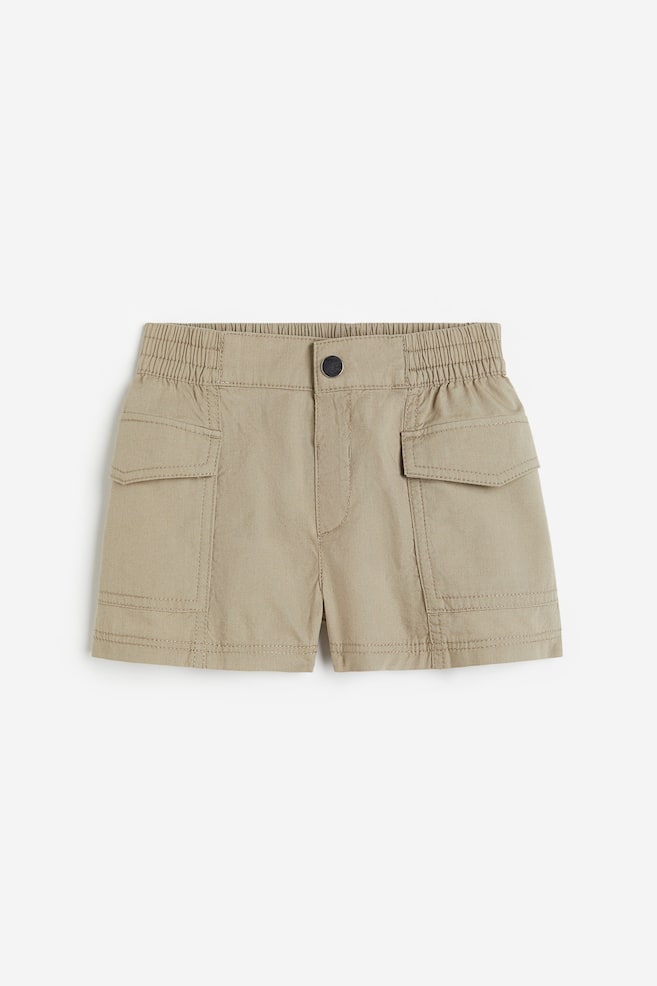 Cotton cargo shorts - Khaki green - 1