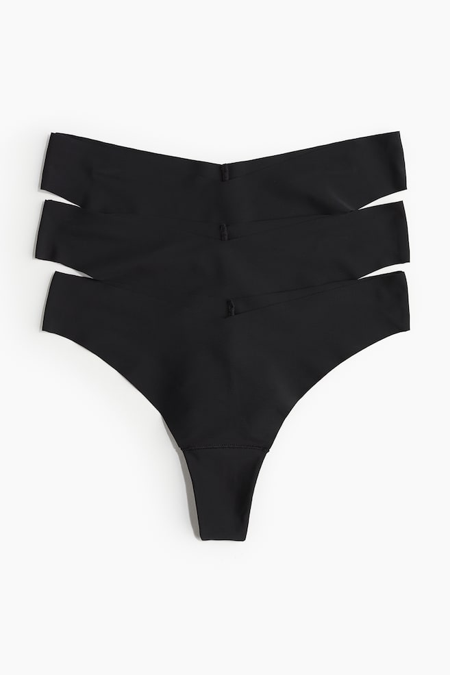 3-pack Invisible Brazilian Briefs - Black/Beige/Dark brown/Pale pink - 1