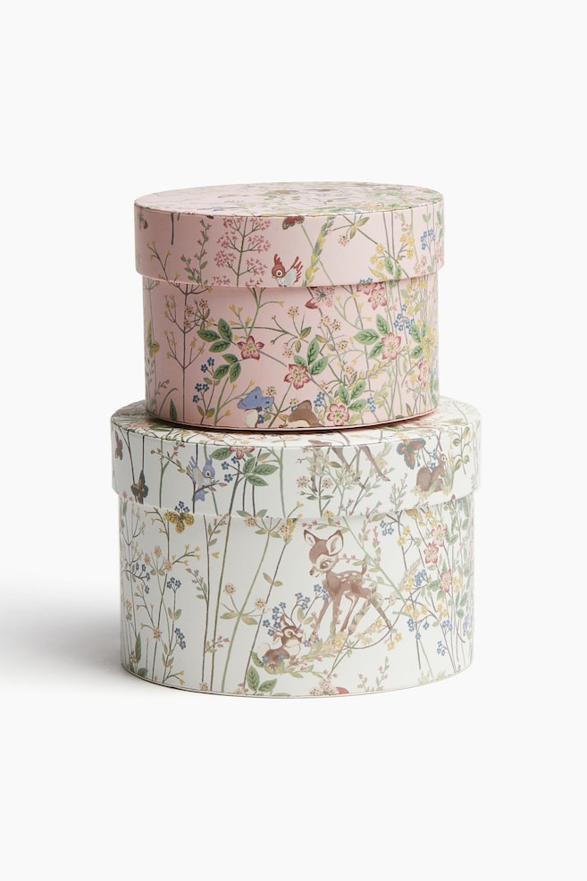 2-piece storage box set - White/Bambi - 1