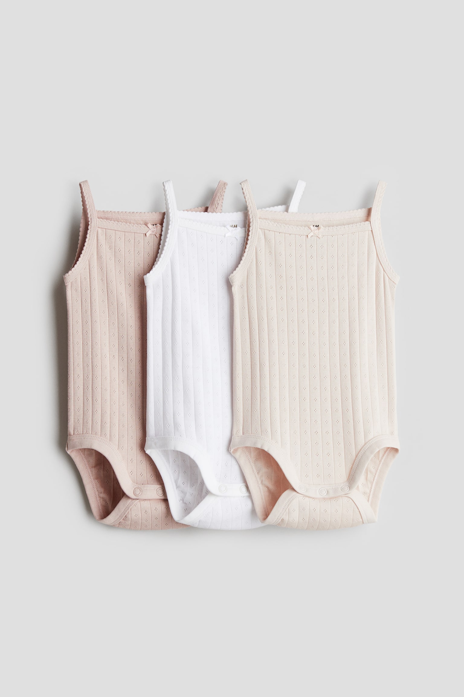 3-pack Sleeveless Bodysuits - Light dusty pink/Beige/Light pink/Light dusty blue/Light pink/Beige/White - 1