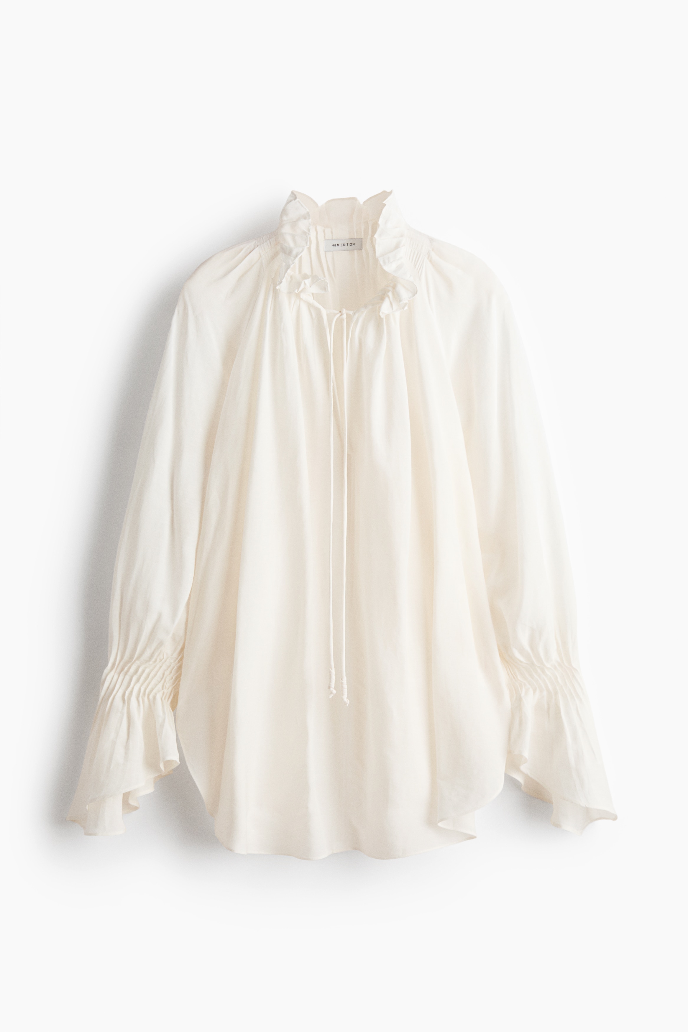 Oversized linen-blend shirt - White