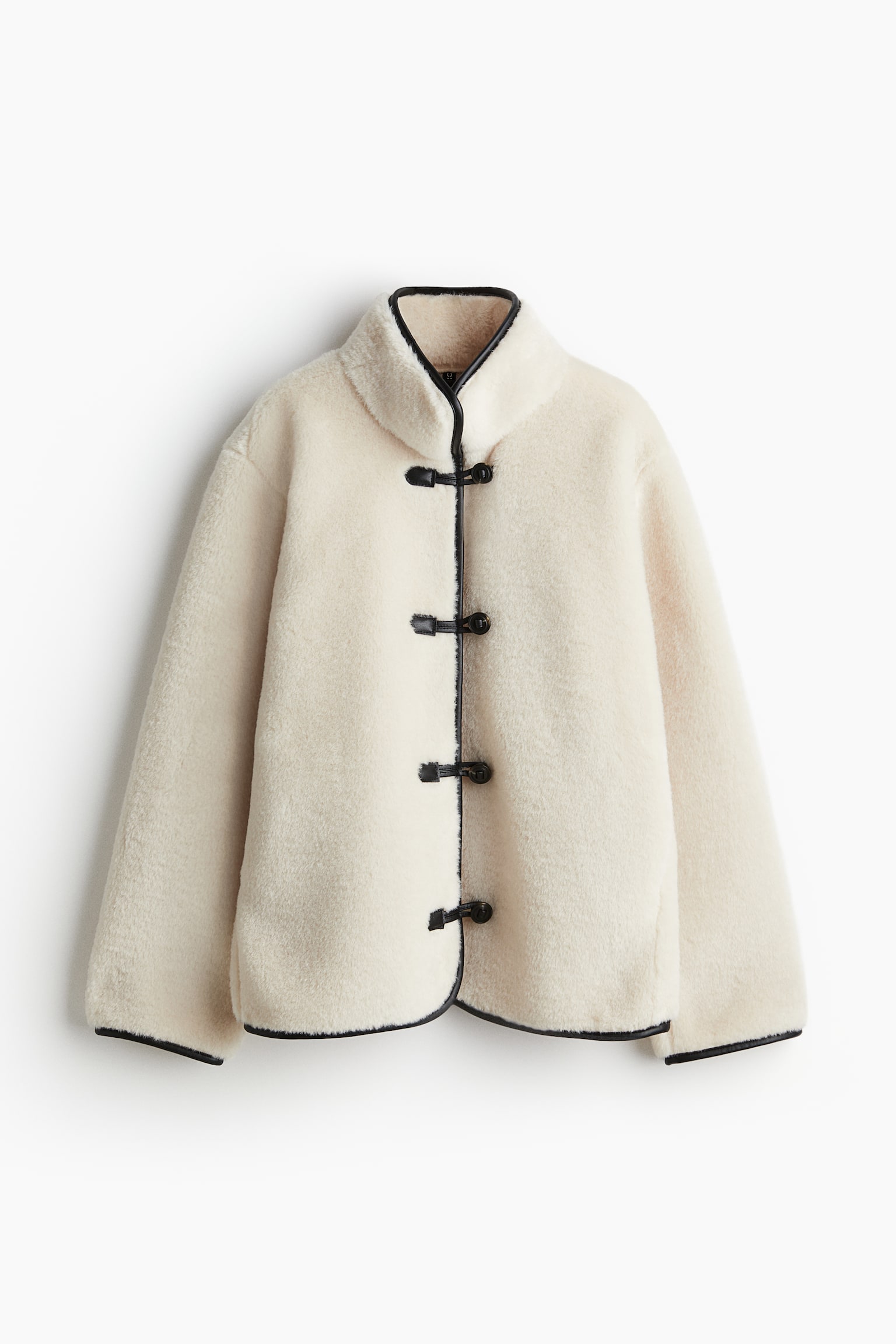 Fluffy jacket - Light beige/Black/Dark beige/Dark brown - 2