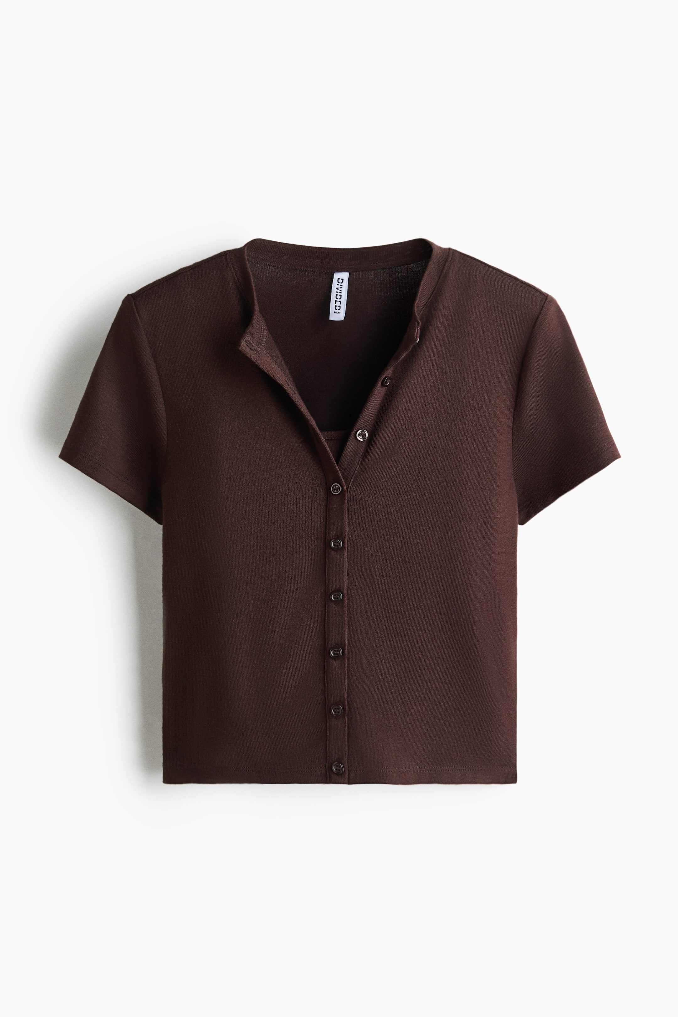 View larger image: Layered short-sleeved cardigan - Dark brown - Ladies | H&M 1