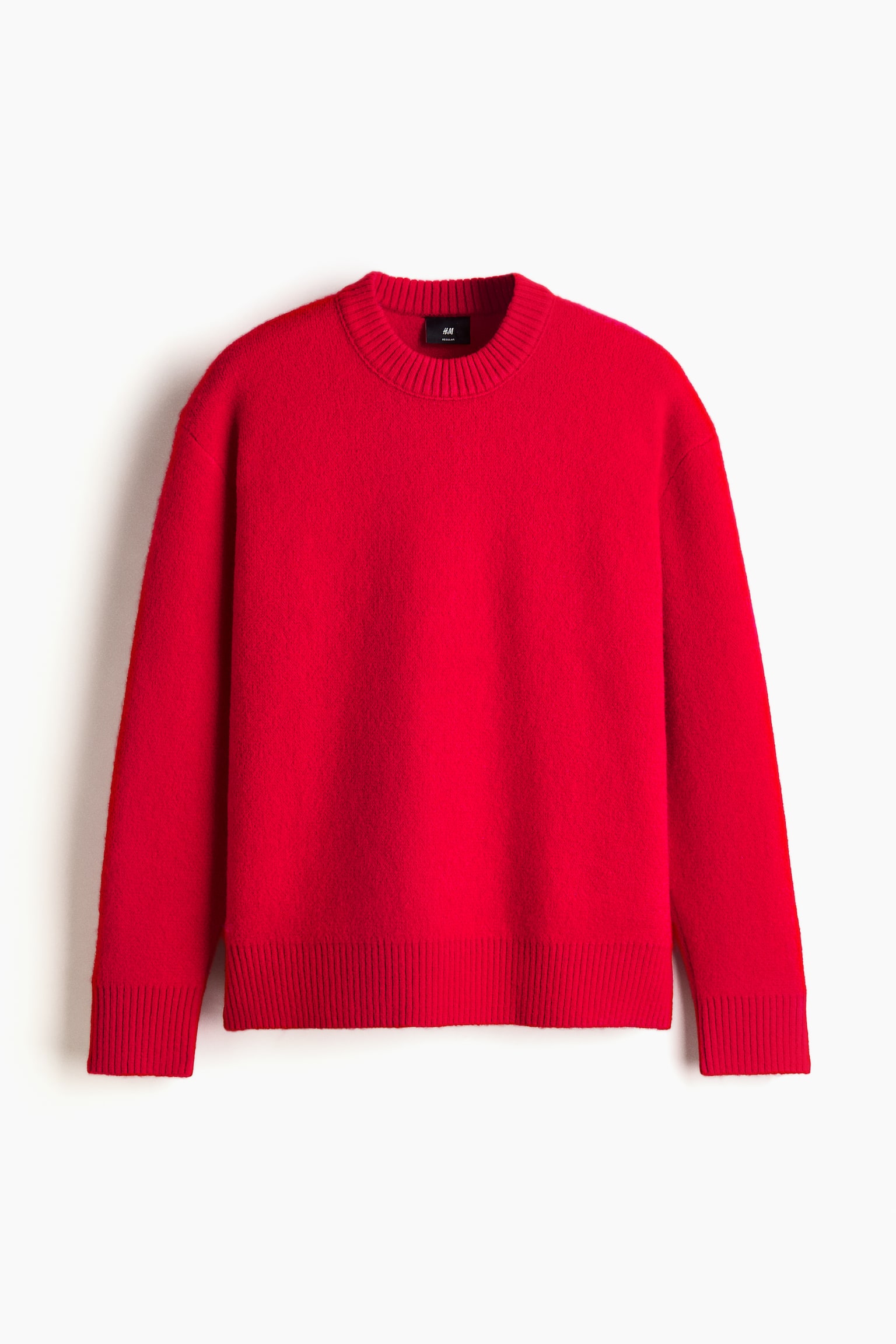 Мужской свитер H&M Regular-Fit Brushed, цвет: Красный — фото 1