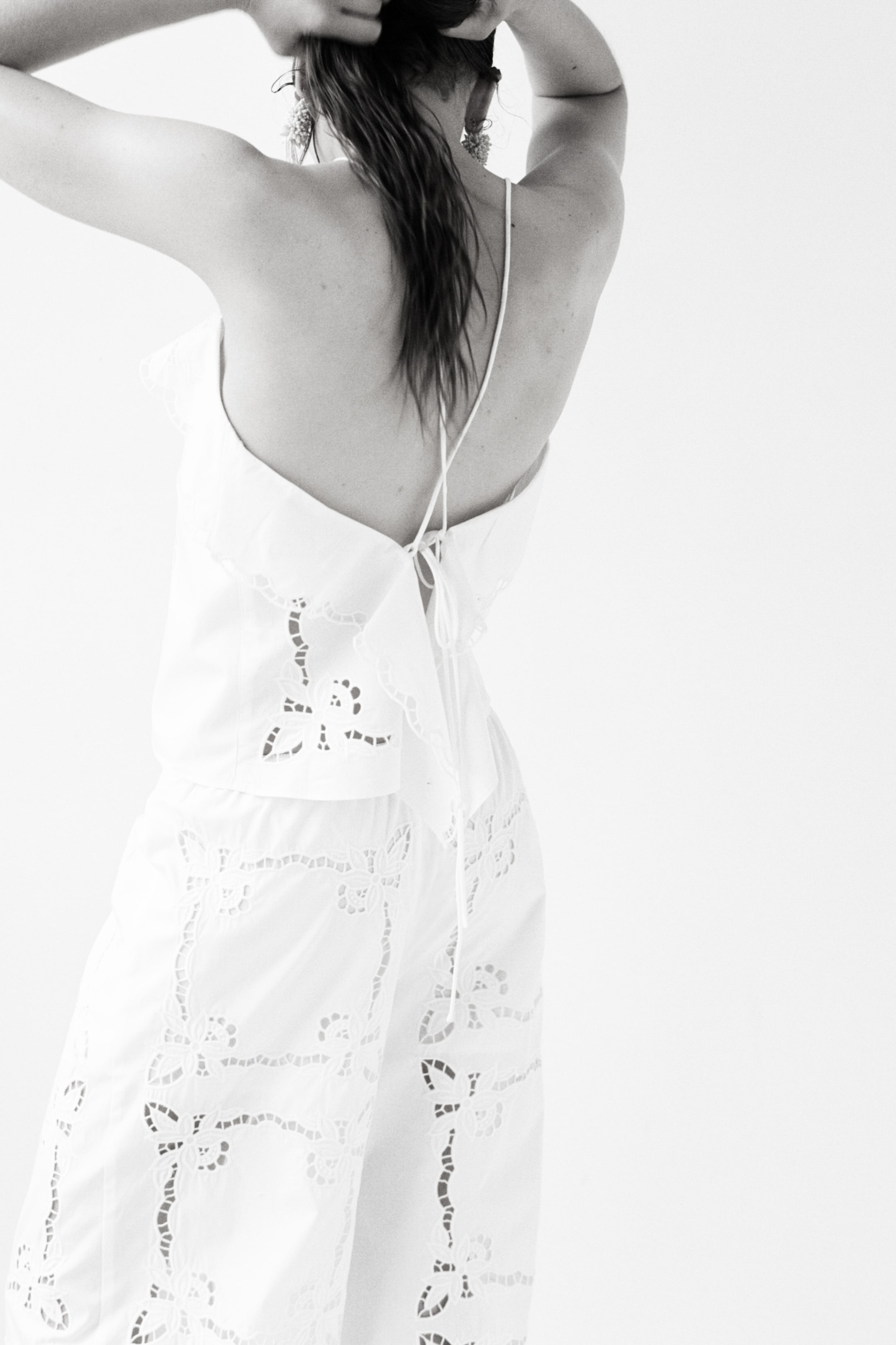 Strappy Top with Eyelet Embroidery