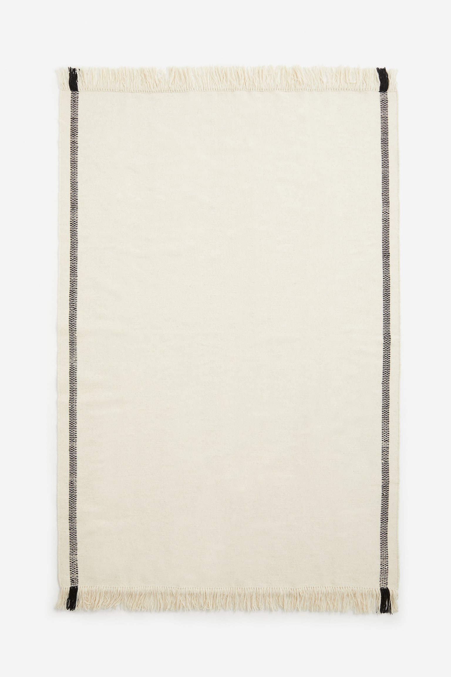 Flat weave wool rug - Light beige - 2