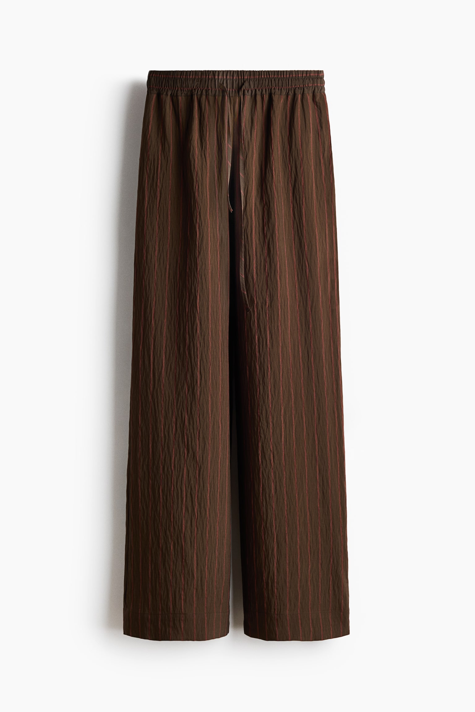 Straight-Leg Pull-On Pants - Dark brown/striped - 1